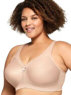 #1584 Full Figure Plus Size MagicLift Active Wirefree Support Bra 1005 - Brown